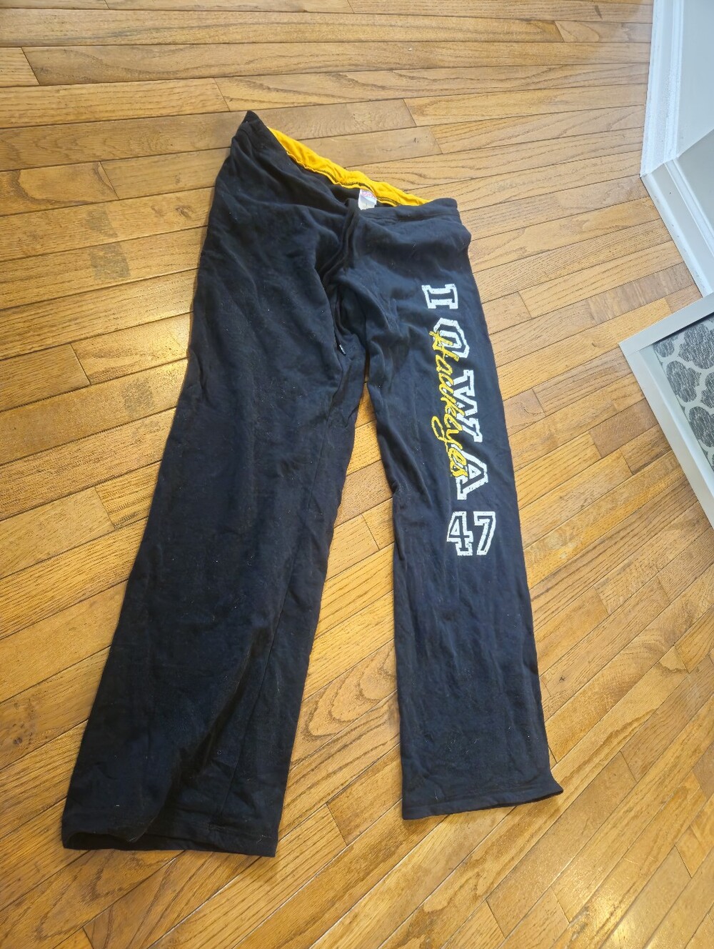 Vintage Iowa Hawkeyes Lounge Pants Y2K Large Drawstring